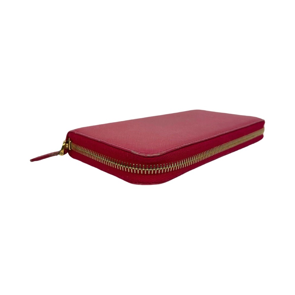 ✨PRADA Peonia Pink Saffiano Leather long Zip Wallet EUC - Picture 5 of 9